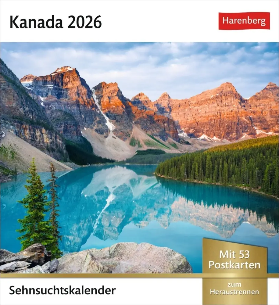 Cover: 9783840035623 | Kanada Sehnsuchtskalender 2026 - Wochenkalender mit 53 Postkarten