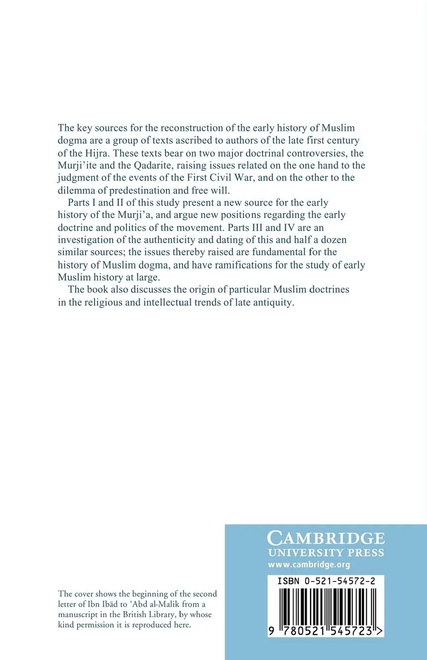 Rückseite: 9780521545723 | Early Muslim Dogma | A Source-Critical Study | Michael Cook | Buch