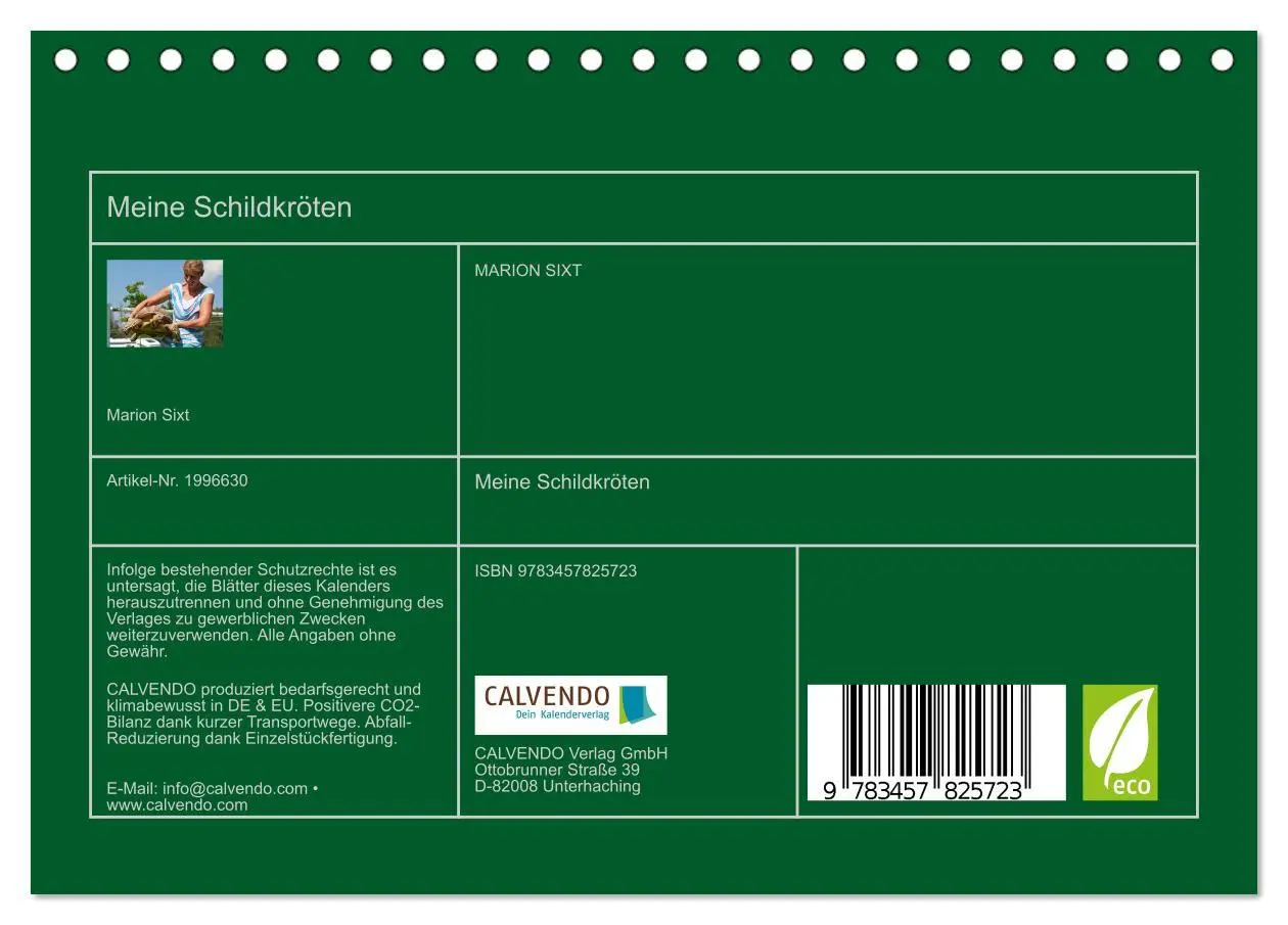 Bild: 9783457825723 | Meine Schildkröten (Tischkalender 2026 DIN A5 quer), CALVENDO...