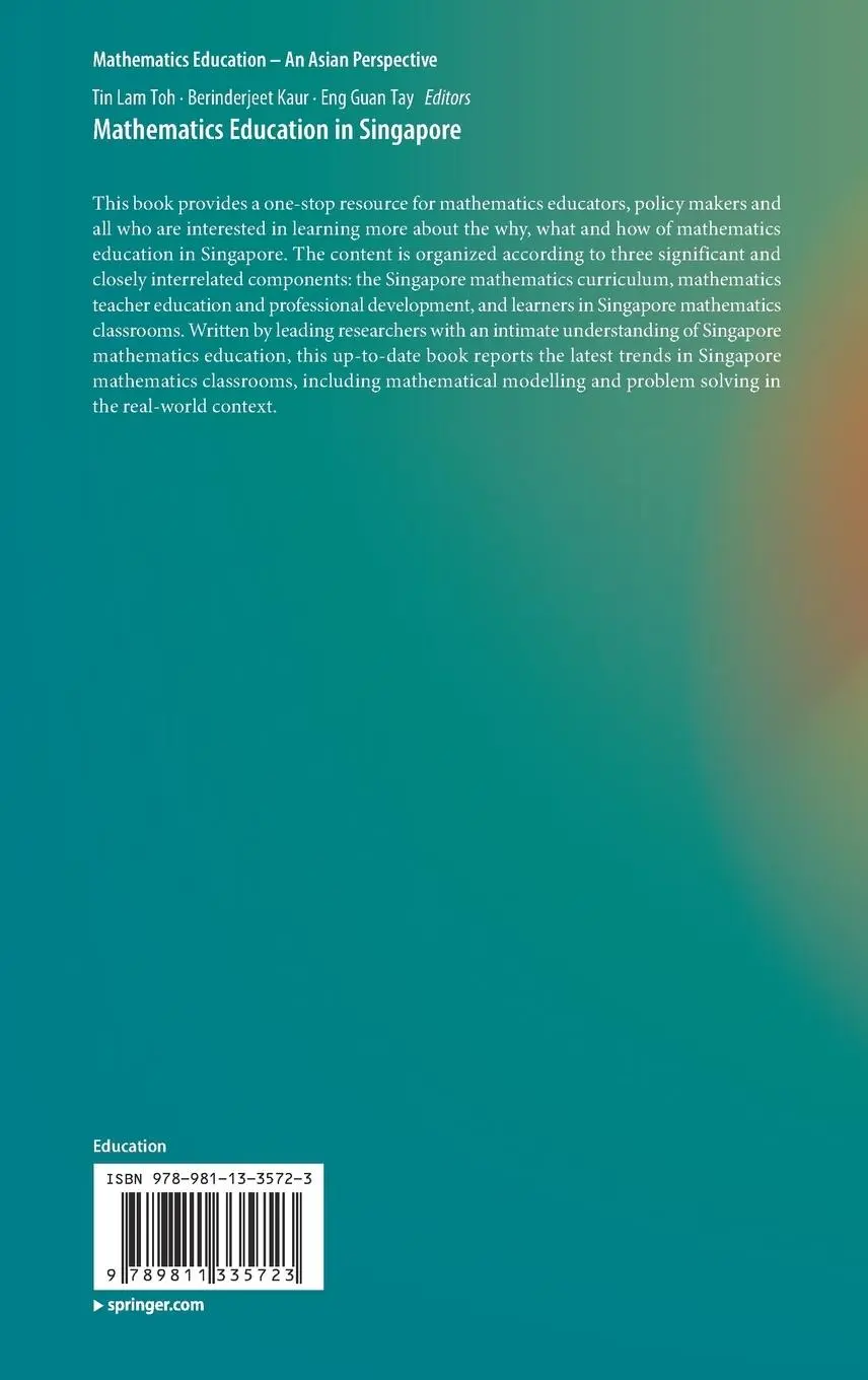 Rückseite: 9789811335723 | Mathematics Education in Singapore | Tin Lam Toh (u. a.) | Buch | xxii