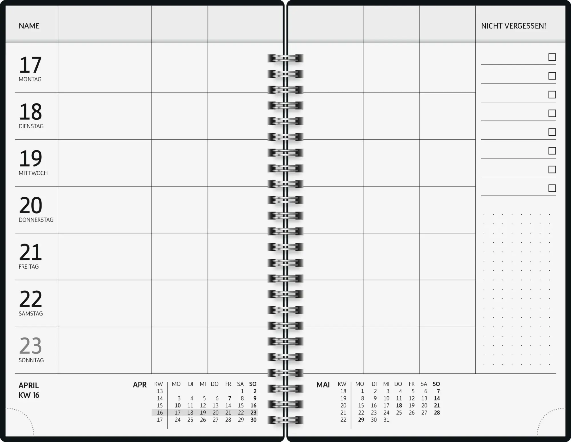 Bild: 4061947145823 | BRUNNEN 1070290016 Buchkalender Familienplaner 2026 "Confetti" A5,...