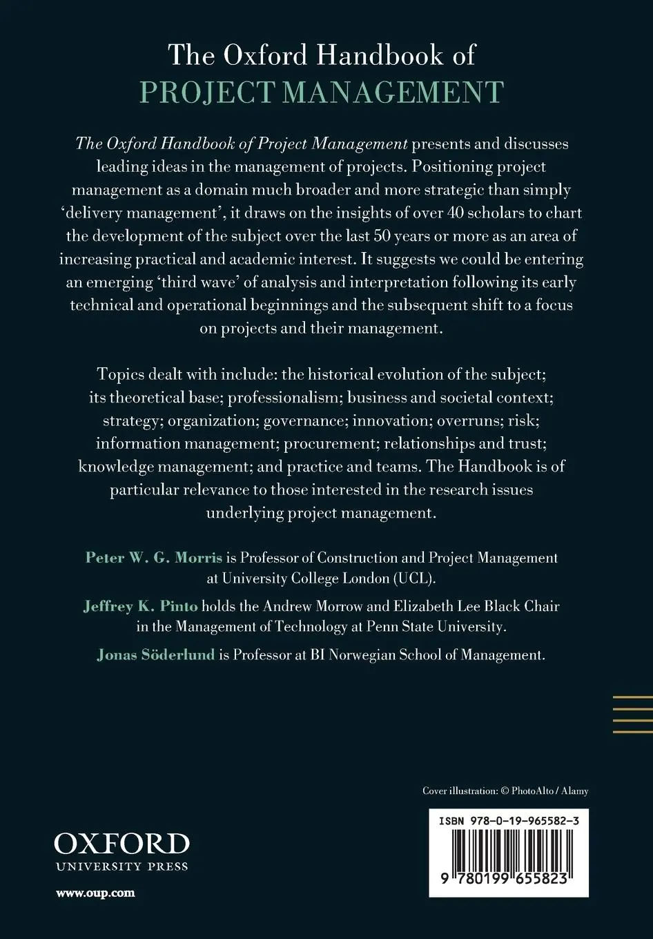 Rückseite: 9780199655823 | The Oxford Handbook of Project Management | Peter W. G. Morris (u. a.)