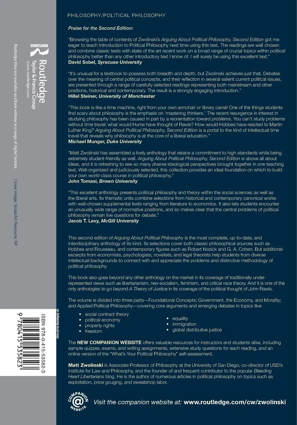 Rückseite: 9780415535823 | Arguing About Political Philosophy | Matt Zwolinski | Taschenbuch