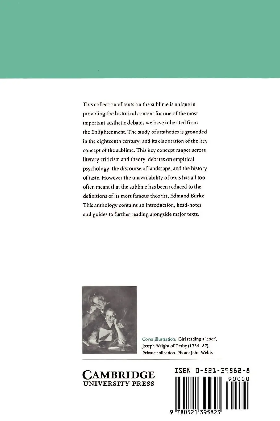 Rückseite: 9780521395823 | The Sublime | A Reader in British Eighteenth-Century Aesthetic Theory