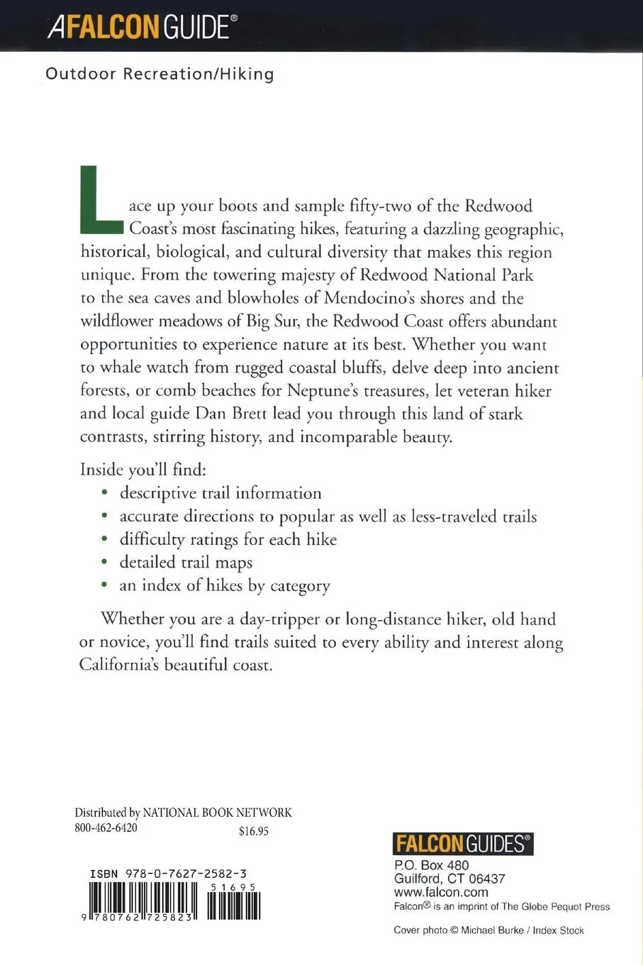 Rückseite: 9780762725823 | Hiking the Redwood Coast | Daniel Brett | Taschenbuch | Englisch