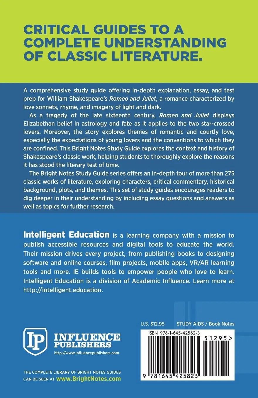 Rückseite: 9781645425823 | Study Guide to Romeo and Juliet by William Shakespeare | Taschenbuch