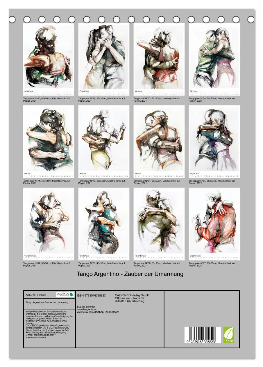 Bild: 9783516385823 | Tango Argentino - Zauber der Umarmung (Tischkalender 2026 DIN A5...