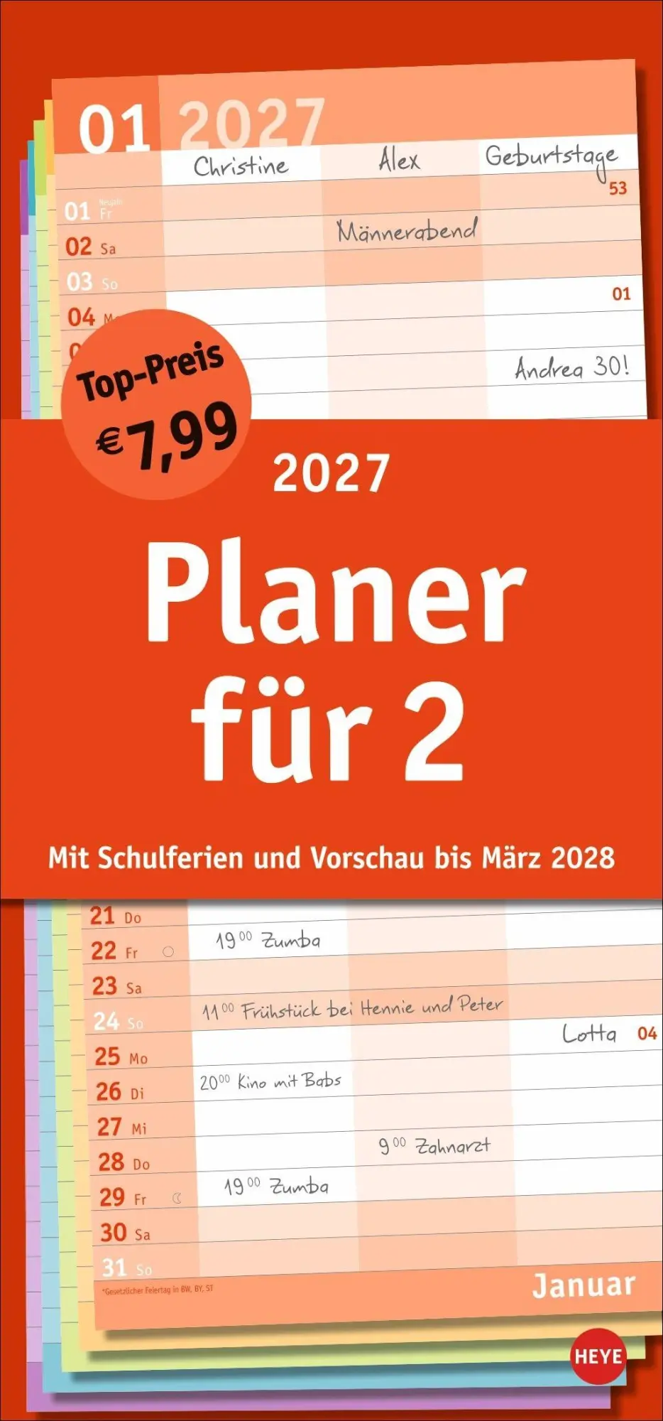 Cover: 9783756415823 | Basic Planer für zwei 2027 | Kalender | Basic Planer Heye | 14 S.