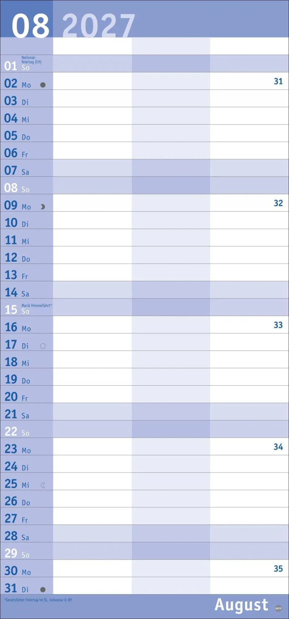 Bild: 9783756415823 | Basic Planer für zwei 2027 | Kalender | Basic Planer Heye | 14 S.