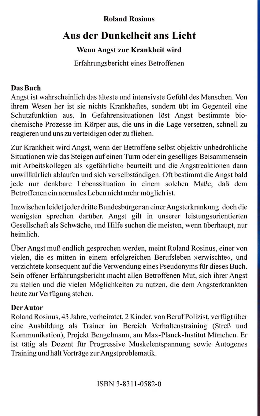Rückseite: 9783831105823 | Aus der Dunkelheit ans Licht. Wenn Angst zur Krankheit wird | Rosinus