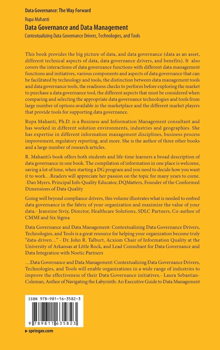 Rückseite: 9789811635823 | Data Governance and Data Management | Rupa Mahanti | Buch | xxxiii