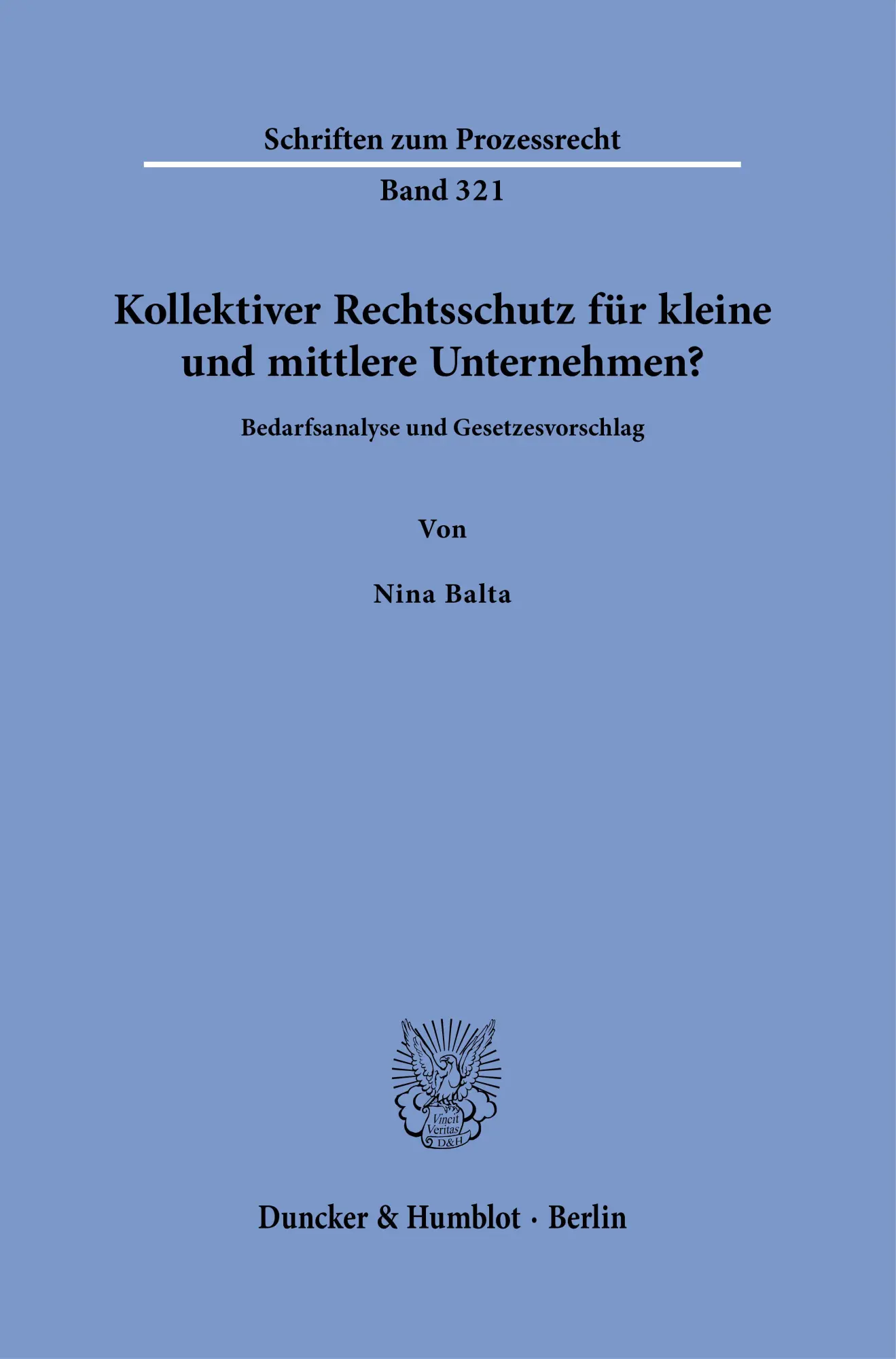 Cover: 9783428195923 | Kollektiver Rechtsschutz für kleine und mittlere Unternehmen? | Balta