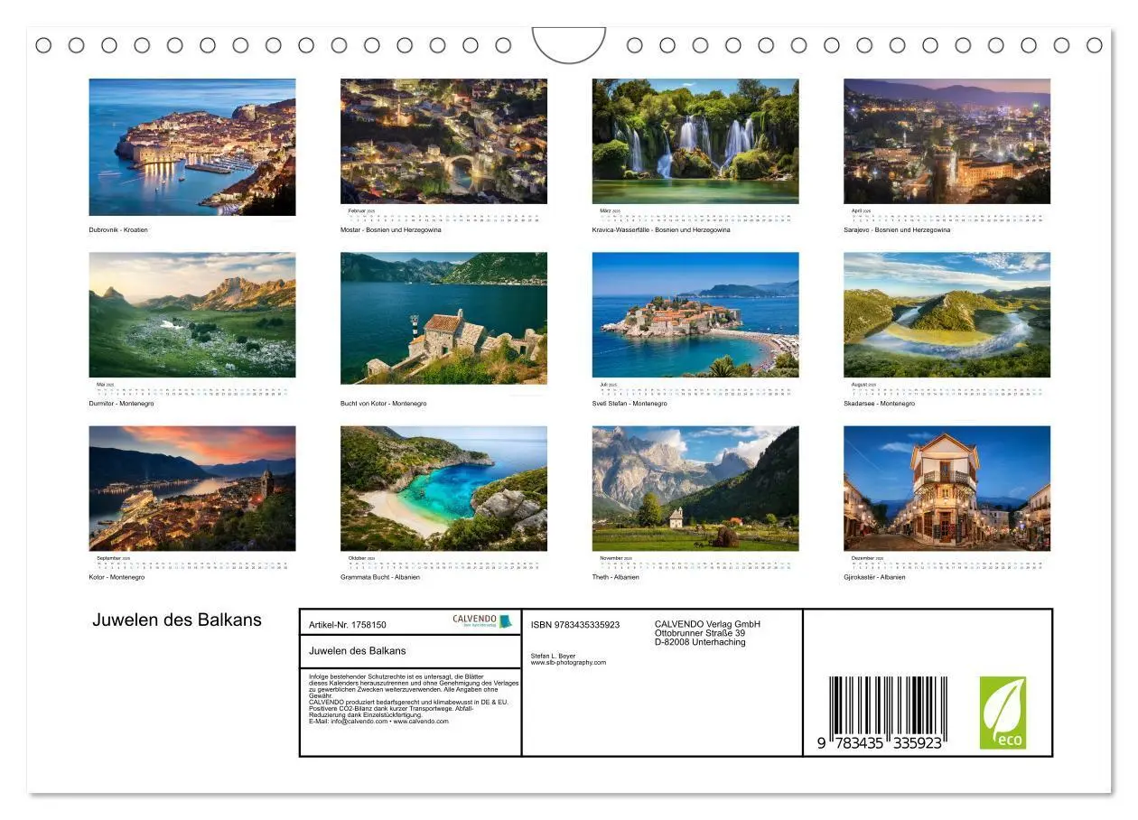 Bild: 9783435335923 | Juwelen des Balkans (Wandkalender 2025 DIN A4 quer), CALVENDO...