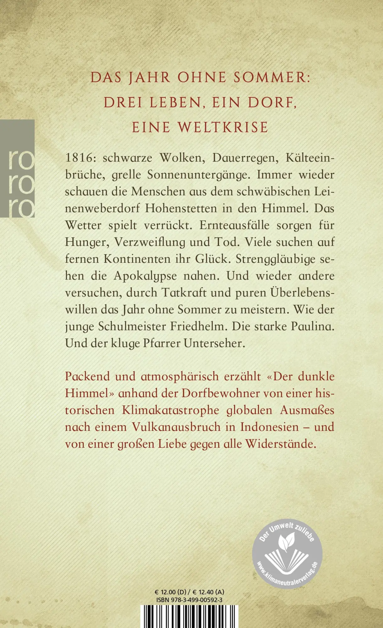 Rückseite: 9783499005923 | Der dunkle Himmel | Astrid Fritz | Taschenbuch | 576 S. | Deutsch