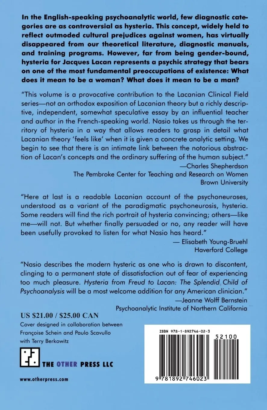 Rückseite: 9781892746023 | Hysteria from Freud to Lacan | Juan-David Nasio | Taschenbuch | 1998