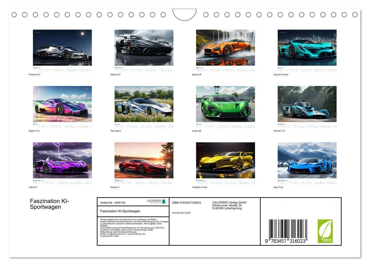 Bild: 9783457316023 | Faszination KI-Sportwagen (Wandkalender 2026 DIN A4 quer), CALVENDO...