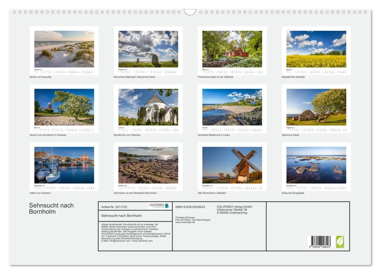 Bild: 9783516026023 | Sehnsucht nach Bornholm (Wandkalender 2026 DIN A2 quer), CALVENDO...