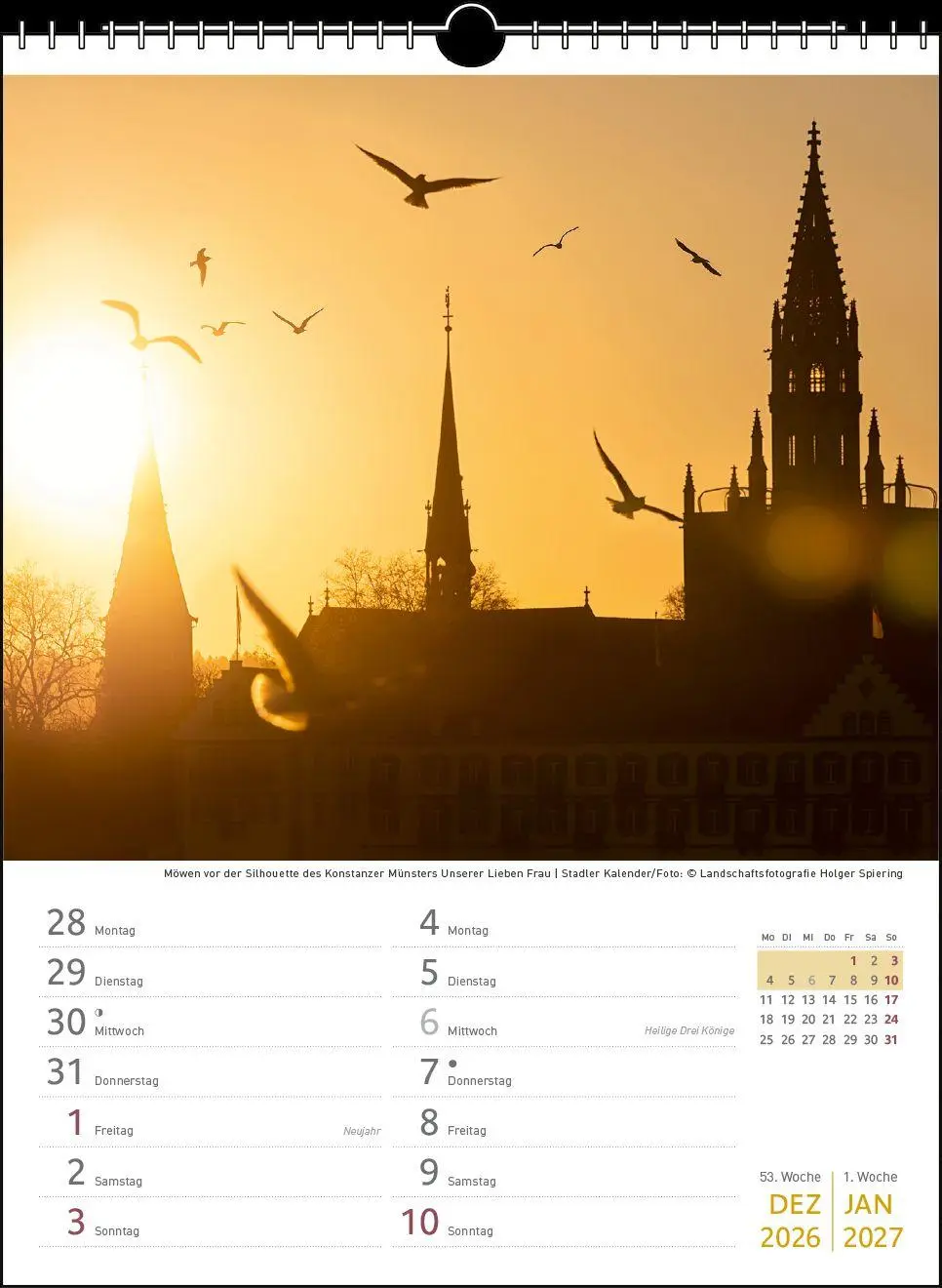 Bild: 9783861926023 | Zwei-Wochenplaner Bodensee 2027 | Holger Spiering | Kalender | 27 S.