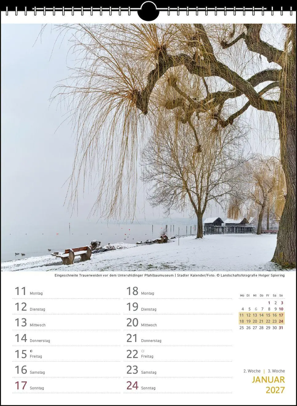Bild: 9783861926023 | Zwei-Wochenplaner Bodensee 2027 | Holger Spiering | Kalender | 27 S.