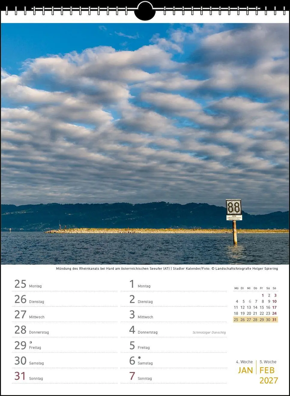 Bild: 9783861926023 | Zwei-Wochenplaner Bodensee 2027 | Holger Spiering | Kalender | 27 S.