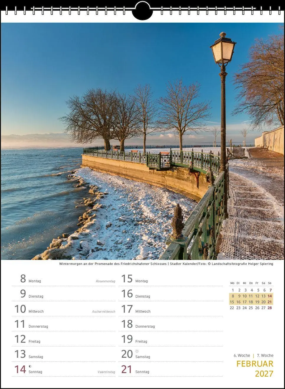 Bild: 9783861926023 | Zwei-Wochenplaner Bodensee 2027 | Holger Spiering | Kalender | 27 S.