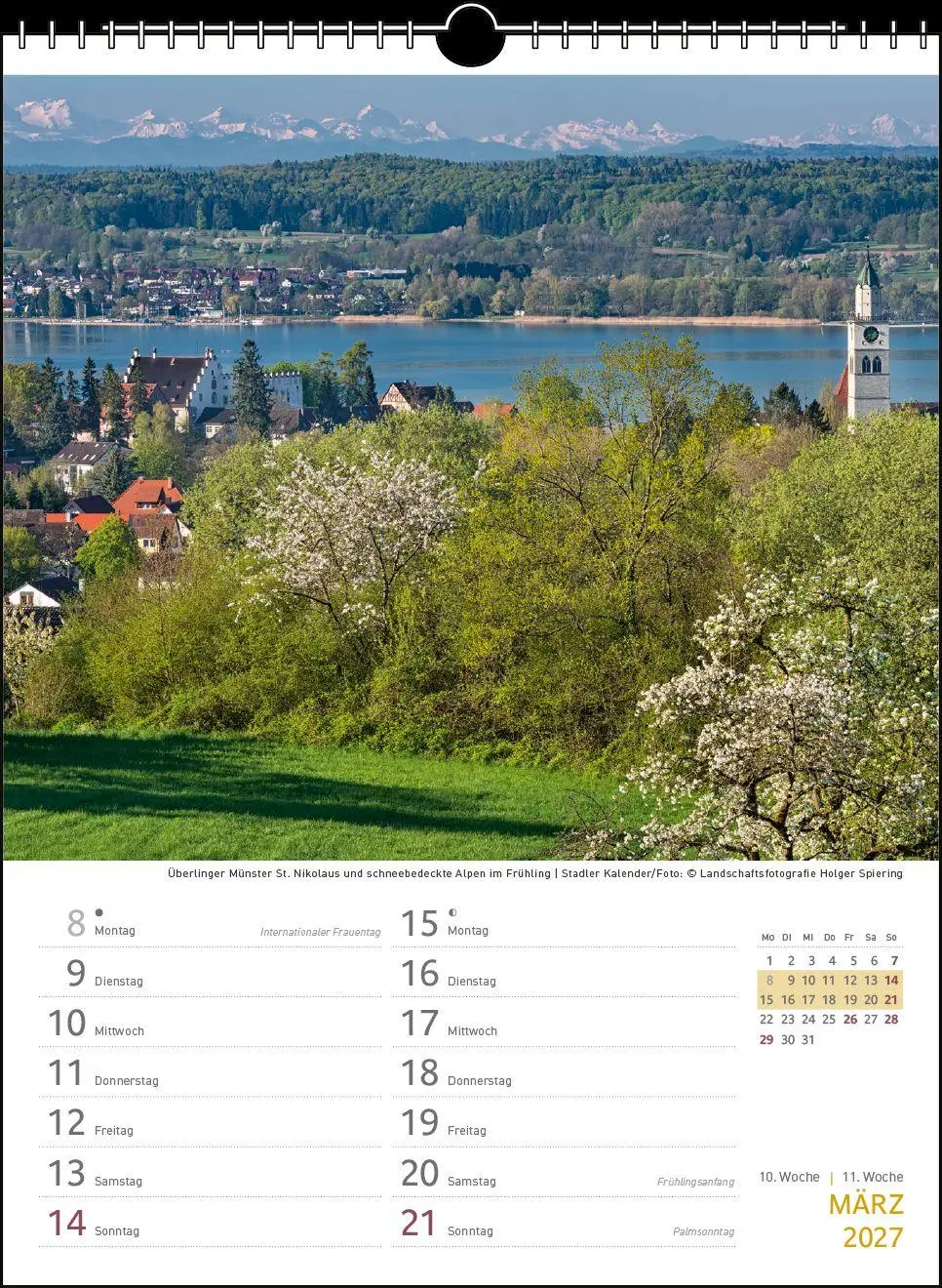 Bild: 9783861926023 | Zwei-Wochenplaner Bodensee 2027 | Holger Spiering | Kalender | 27 S.
