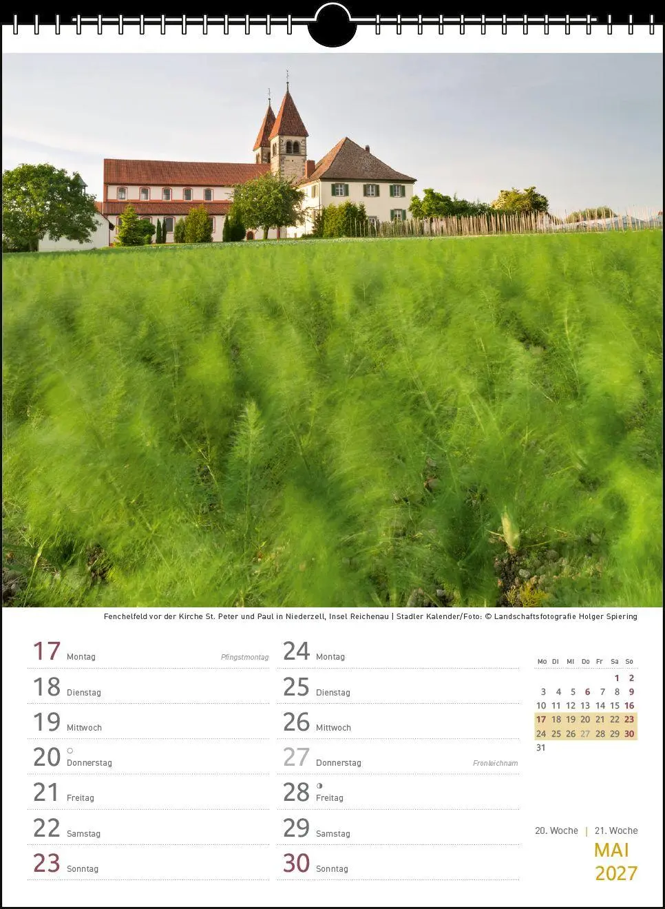 Bild: 9783861926023 | Zwei-Wochenplaner Bodensee 2027 | Holger Spiering | Kalender | 27 S.