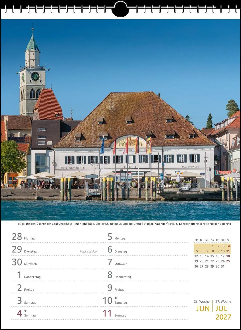 Bild: 9783861926023 | Zwei-Wochenplaner Bodensee 2027 | Holger Spiering | Kalender | 27 S.