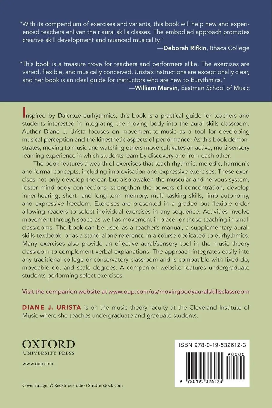 Rückseite: 9780195326123 | Moving Body in the Aural Skills Classroom | Diane J. Urista | Buch