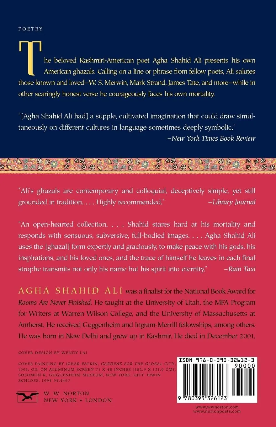 Rückseite: 9780393326123 | Call Me Ishmael Tonight | A Book of Ghazals | Agha Shahid Ali | Buch