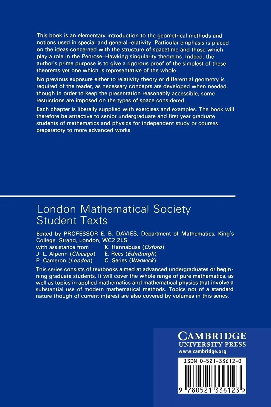 Rückseite: 9780521336123 | Spacetime and Singularities | An Introduction | Gregory L. Naber