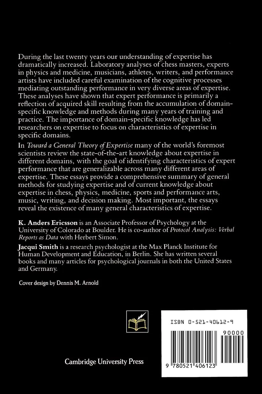 Rückseite: 9780521406123 | Toward a General Theory of Expertise | Prospects and Limits | Smith