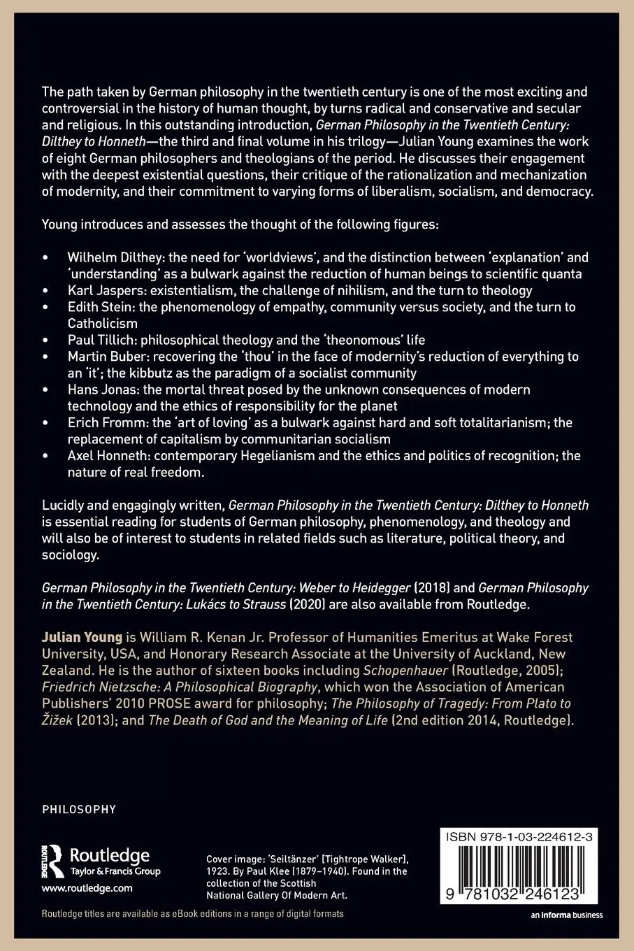 Rückseite: 9781032246123 | German Philosophy in the Twentieth Century | Dilthey to Honneth | Buch