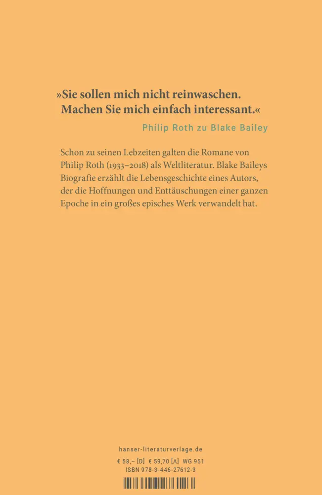 Bild: 9783446276123 | Philip Roth | Biografie | Blake Bailey | Buch | Mit Lesebändchen