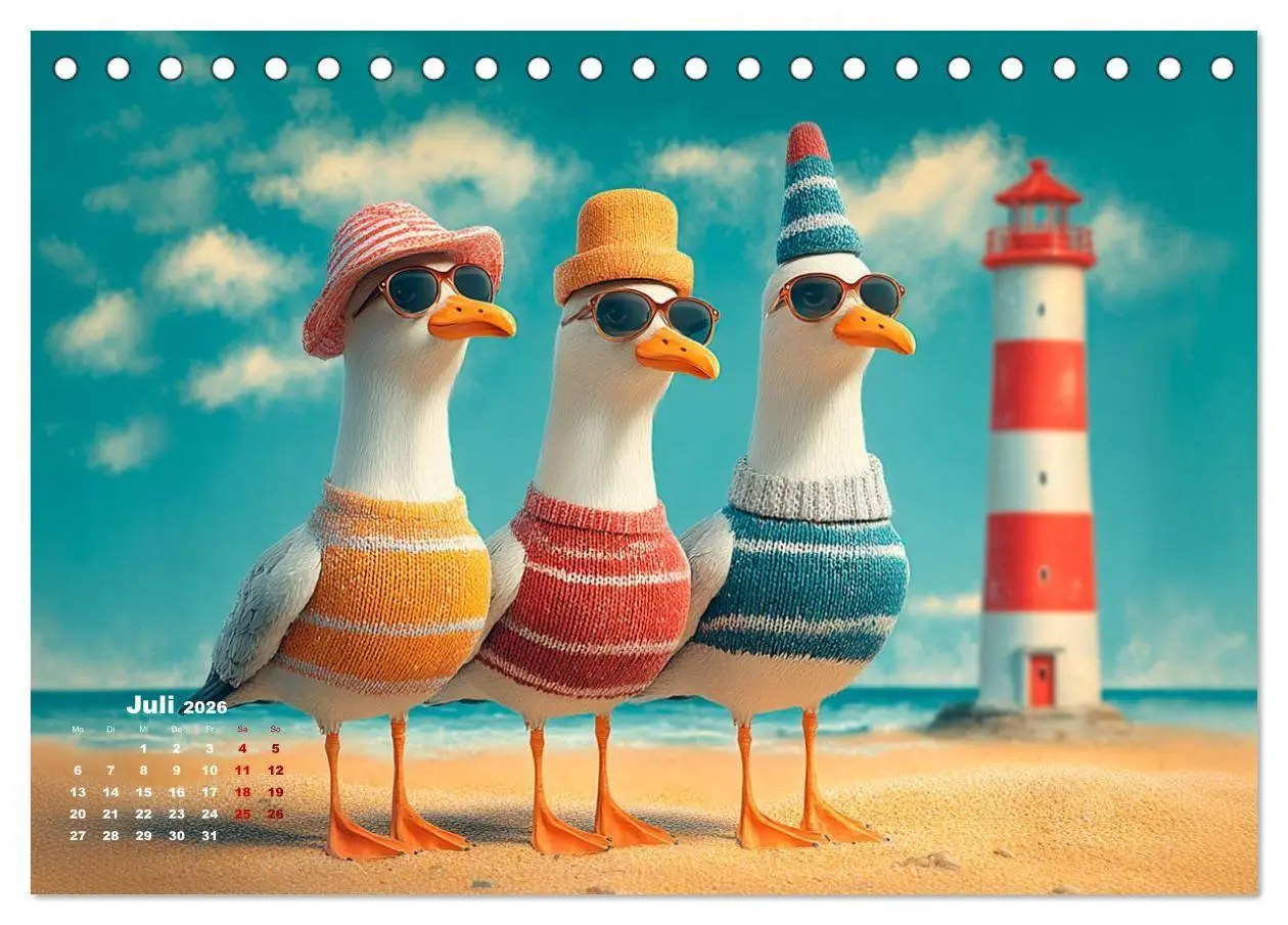 Bild: 9783516706123 | Möwen on Tour (Tischkalender 2026 DIN A5 quer), CALVENDO...