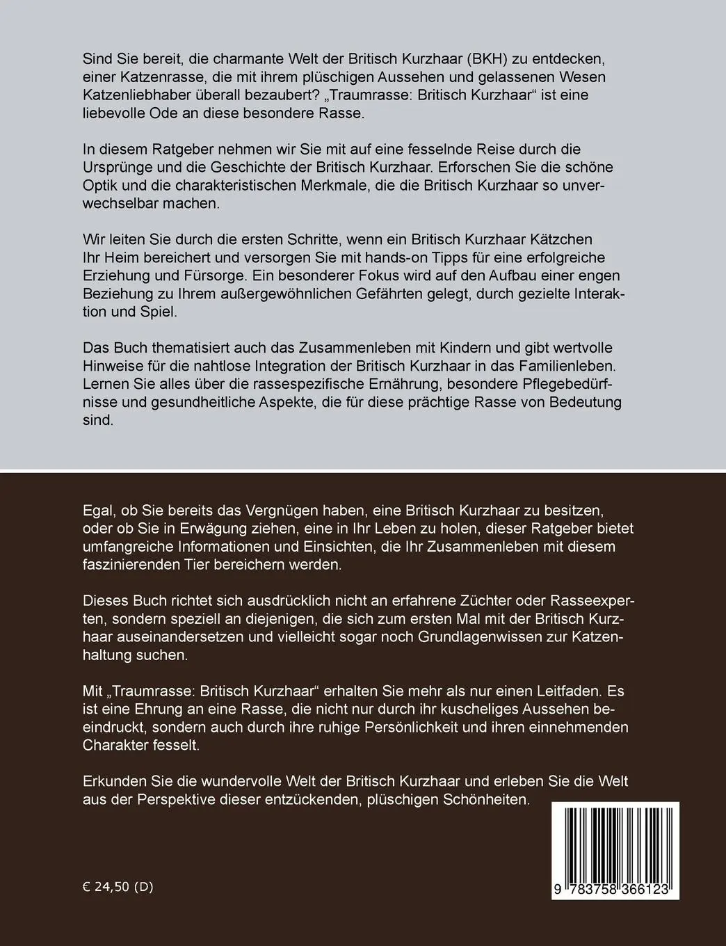 Rückseite: 9783758366123 | Traumrasse Britisch Kurzhaar | BKH | Brigitte Müller | Taschenbuch