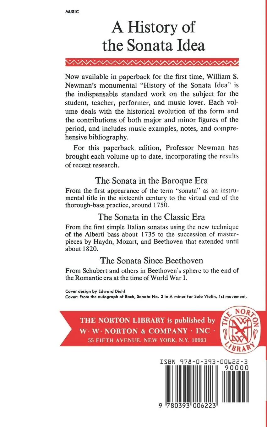 Rückseite: 9780393006223 | The Sonata in the Baroque Era | William S. Newman | Taschenbuch