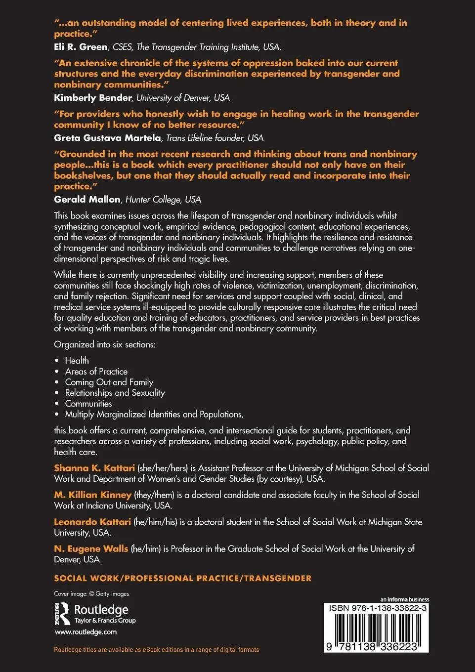 Rückseite: 9781138336223 | Social Work and Health Care Practice with Transgender and Nonbinary...