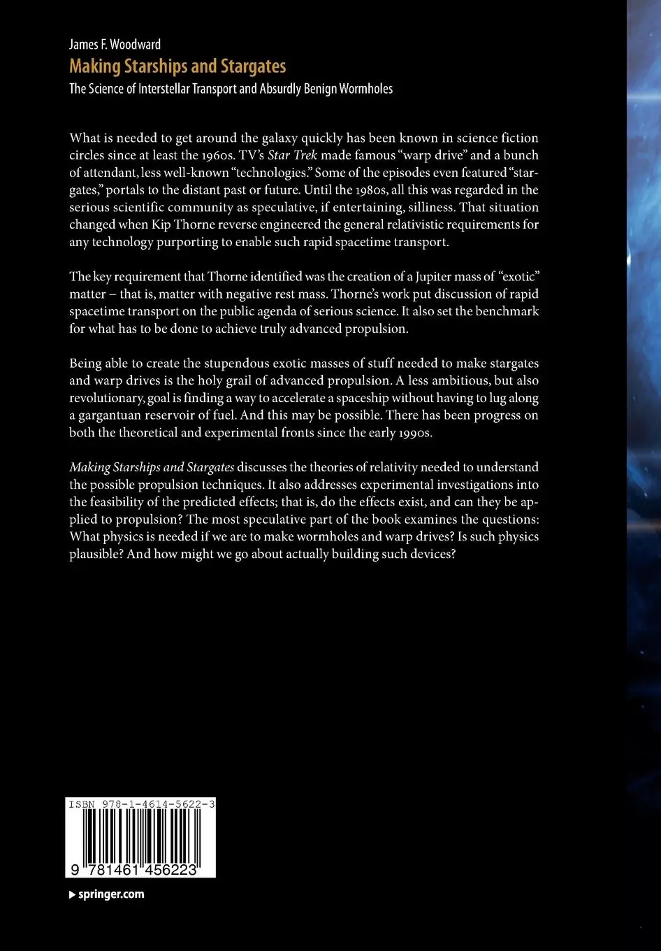 Rückseite: 9781461456223 | Making Starships and Stargates | James F. Woodward | Taschenbuch