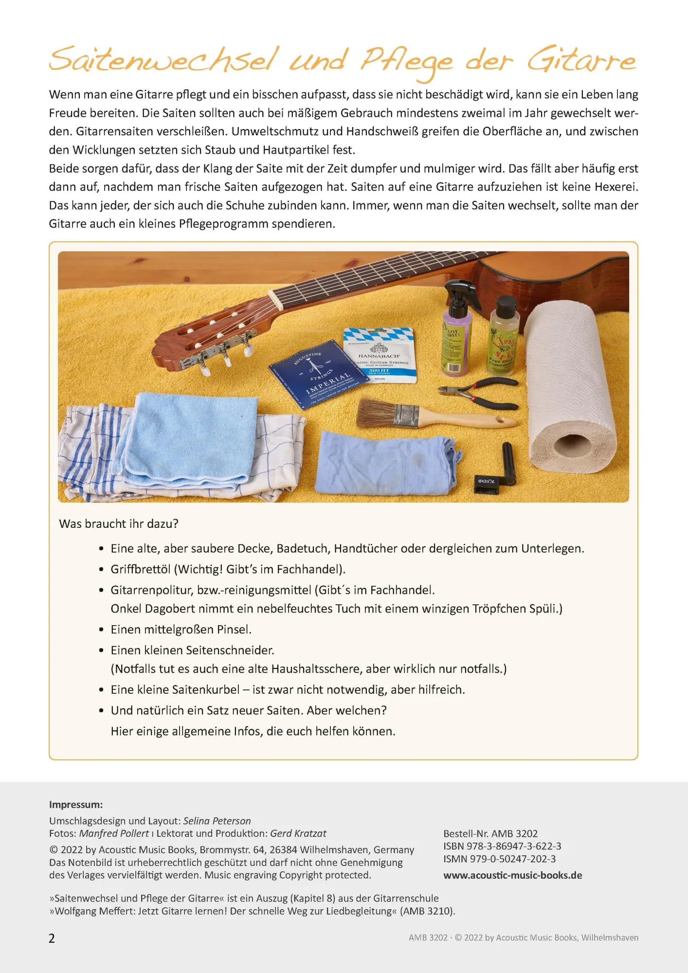 Bild: 9783869476223 | Saitenwechsel und Pflege der Gitarre | Wolfgang Meffert | Broschüre