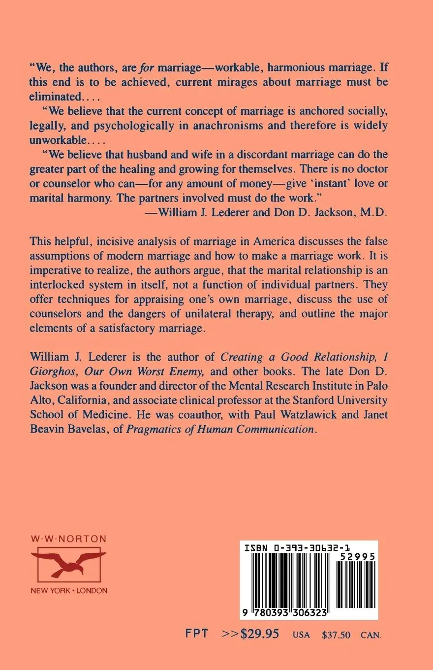 Rückseite: 9780393306323 | Mirages of Marriage | William J. Lederer | Taschenbuch | Englisch