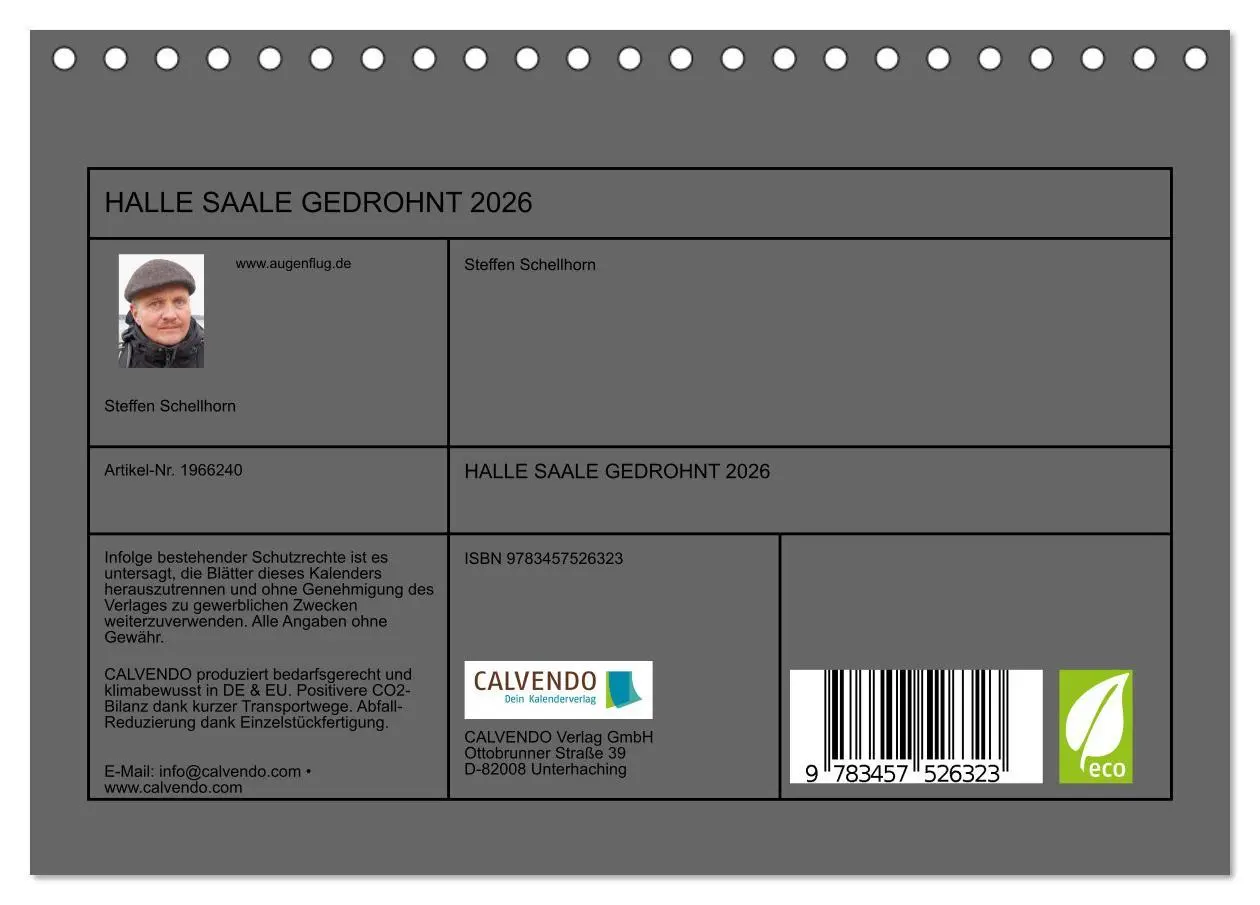 Bild: 9783457526323 | HALLE SAALE GEDROHNT 2026 (Tischkalender 2026 DIN A5 quer),...
