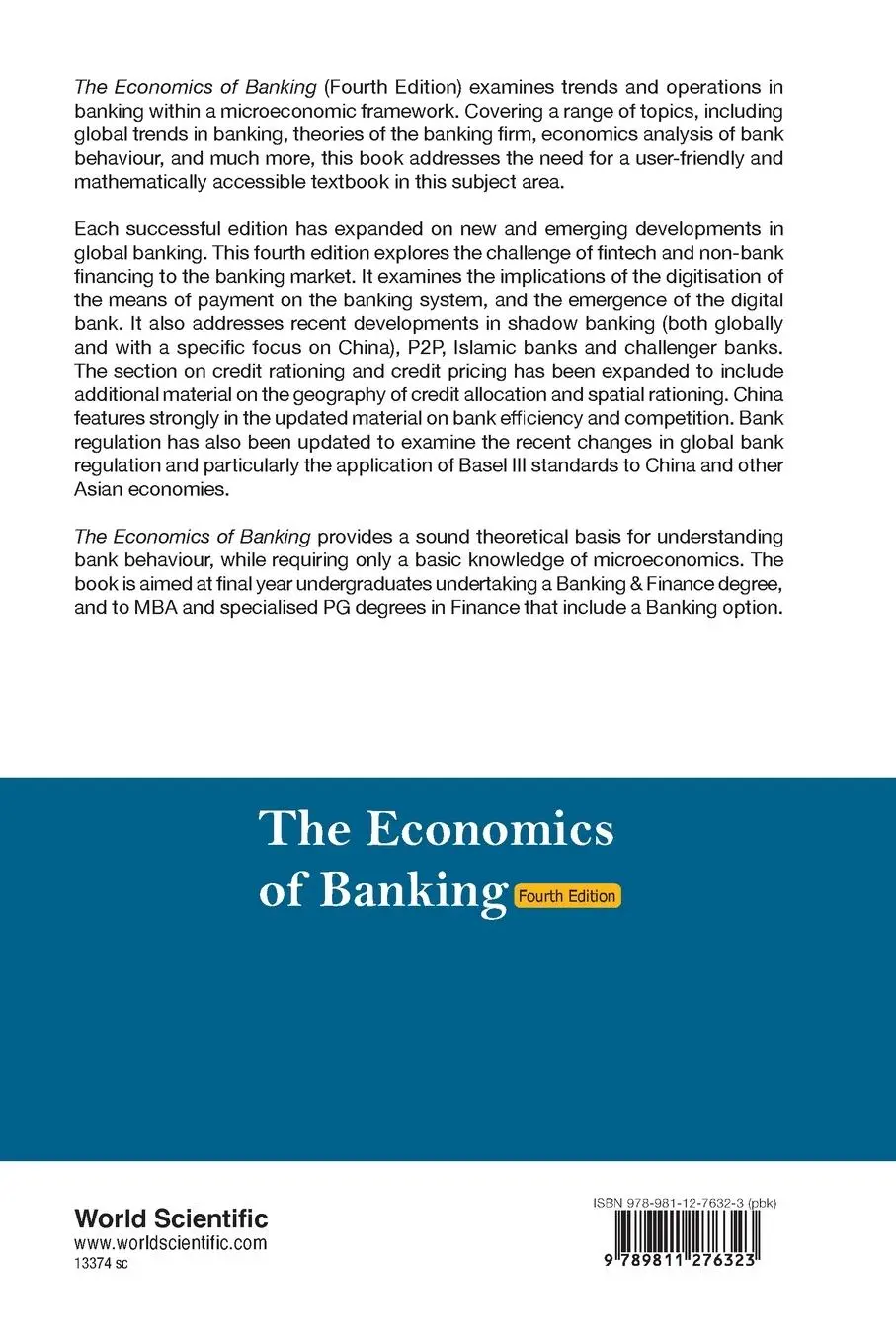 Rückseite: 9789811276323 | ECONOMICS OF BANKING (4TH ED) | Matthews Kent | Taschenbuch | Englisch