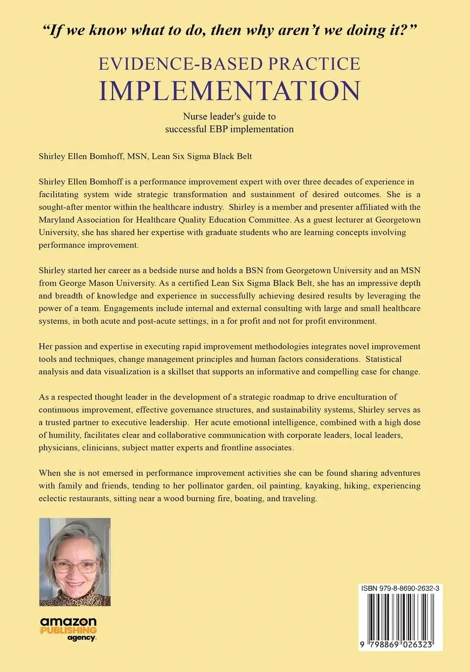 Rückseite: 9798869026323 | Evidence-Based Practice IMPLEMENTATION | Shirley Ellen Bomhoff | Buch