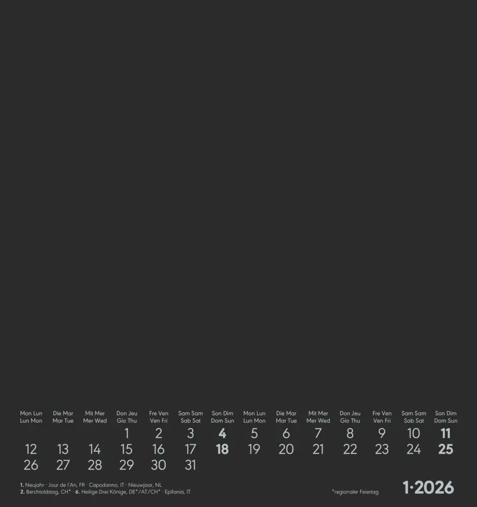 Bild: 4069095006423 | Alpha Edition - Kreativ-Kalender Schwarz 2026 - Bastelkalender...
