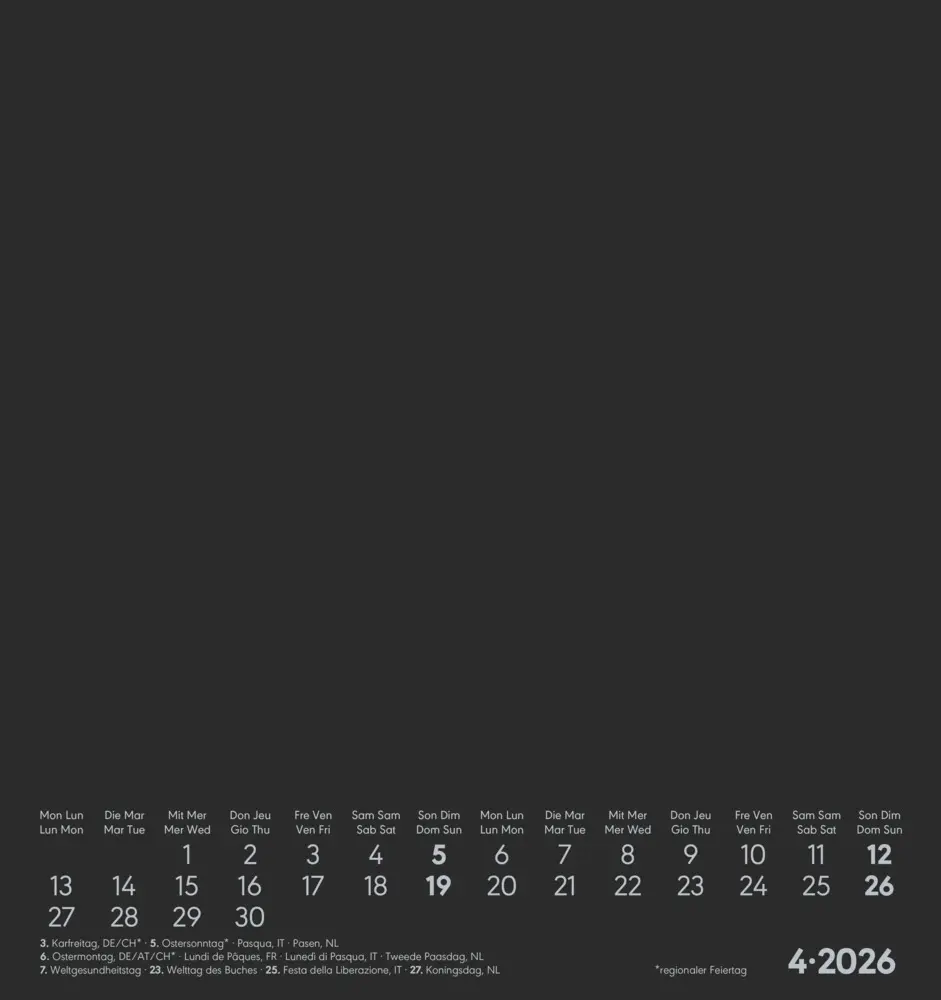 Bild: 4069095006423 | Alpha Edition - Kreativ-Kalender Schwarz 2026 - Bastelkalender...