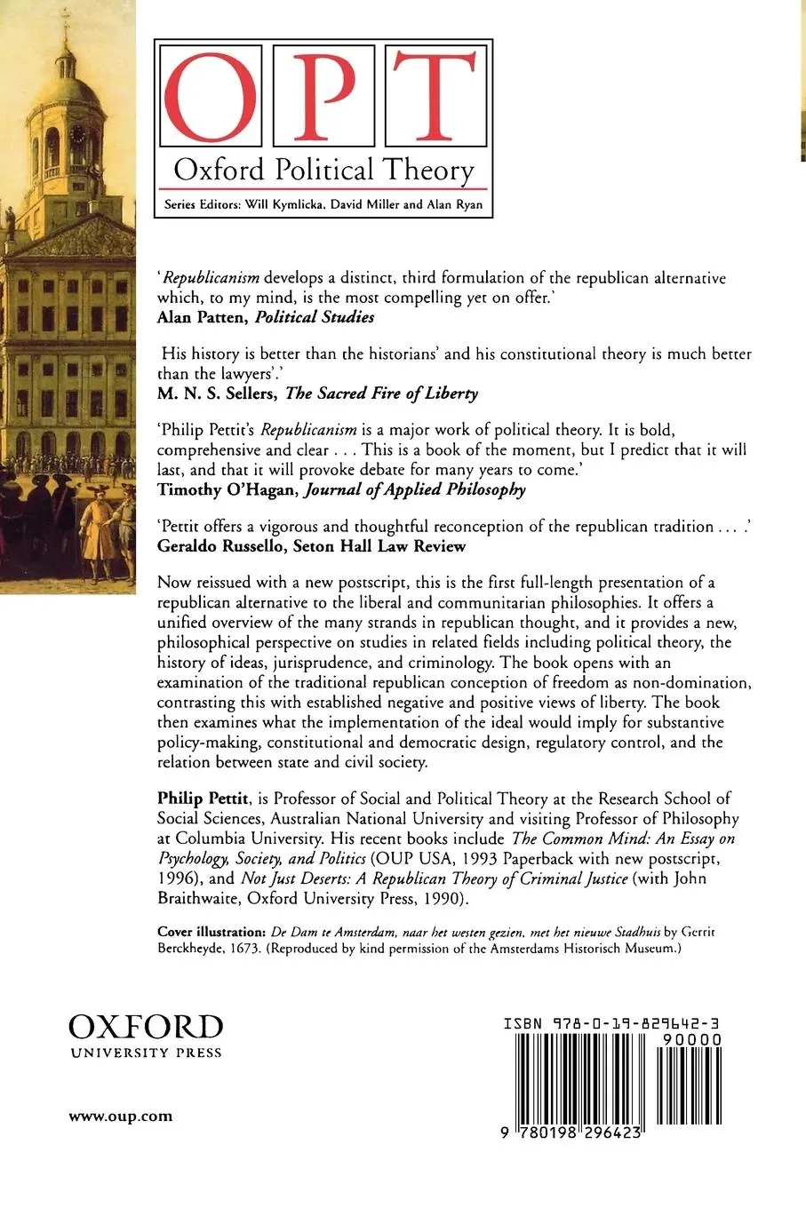 Rückseite: 9780198296423 | Republicanism | A Theory of Freedom and Government | Philip Pettit