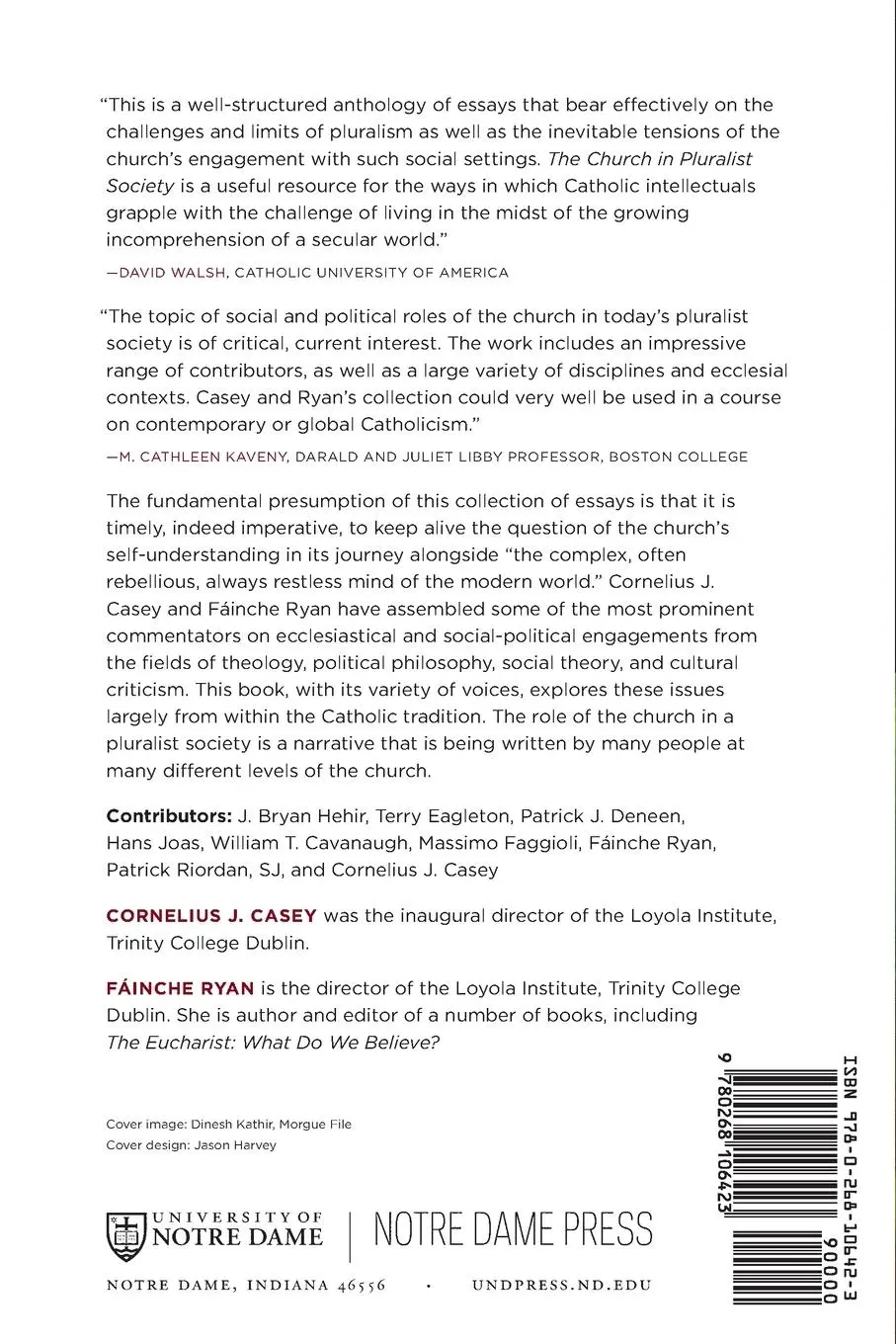 Rückseite: 9780268106423 | The Church in Pluralist Society | Social and Political Roles | Buch
