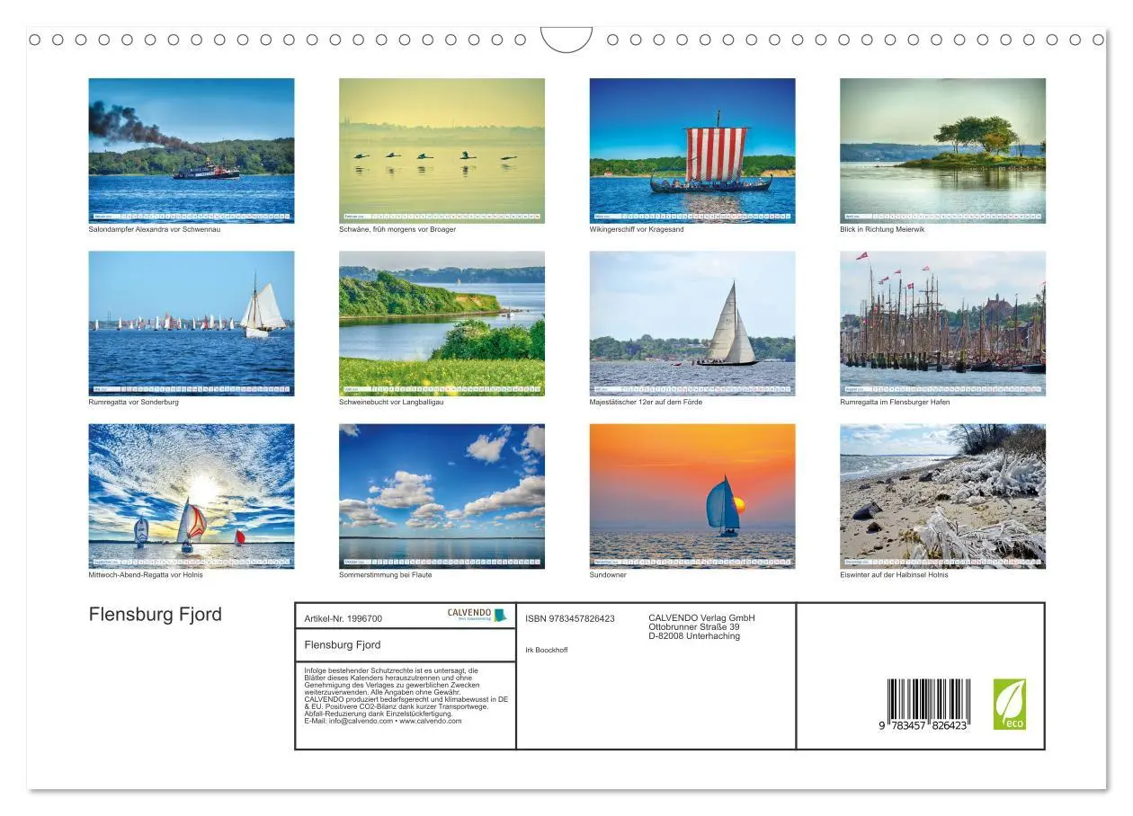Bild: 9783457826423 | Flensburg Fjord (Wandkalender 2026 DIN A3 quer), CALVENDO...