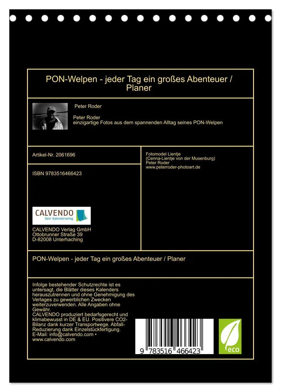 Bild: 9783516466423 | PON-Welpen - jeder Tag ein großes Abenteuer / Planer (Tischkalender...